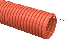 Труба гофрированная ПНД d=32мм с зондом оранжевая (25м) | код CTG20-32-K04-025 | IEK